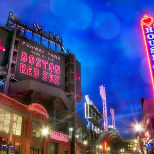 Boston Red Sox Fenway Park Lansdowne Street Wall Art, Man Cave Sports, Red Sox Print, Fenway Park Canvas, Boston Sports Decor