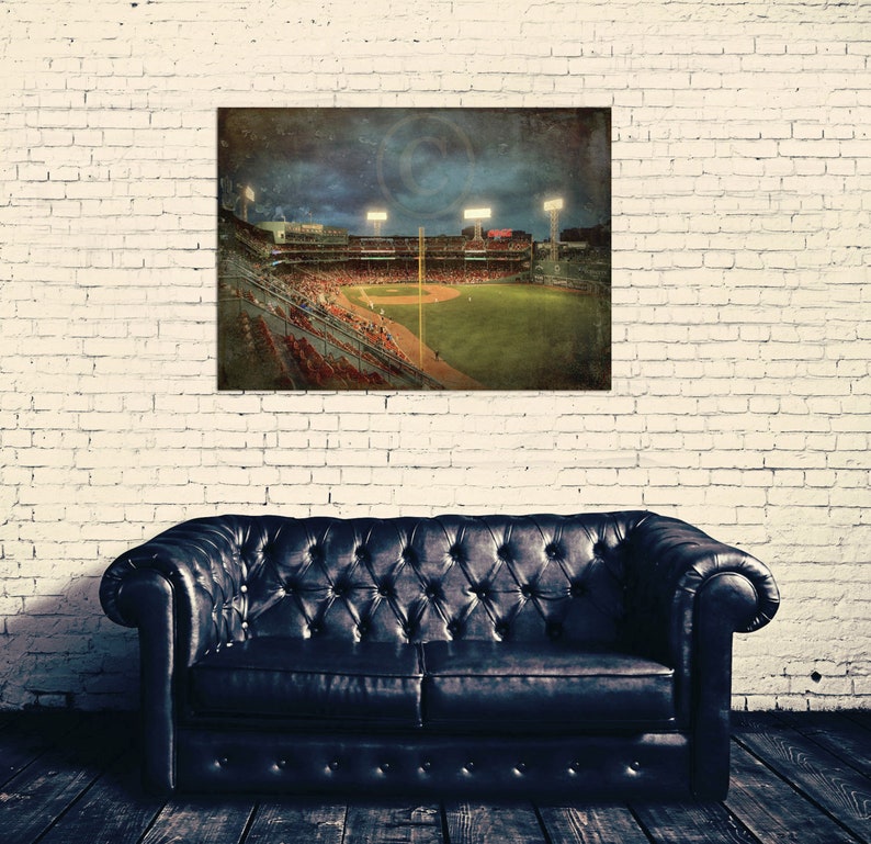 Fenway Park Wall Art Boston Red Sox Wall Art Vintage Red Etsy