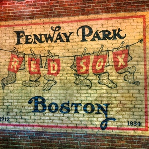 Vintage Red Sox Print, Fenway Park Canvas Wall Decor, Red Sox Canvas,Man Cave Decor, Boston Sports, Vintage Red Sox Art, Vintage Baseball