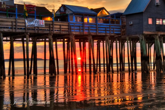 Old Orchard Beach Maine, Large Beach Canvas Art, Ocean Canvas Art Seascape, Sunrise Photography, Ocean Print, CHOOSE PRINT or CANVAS
