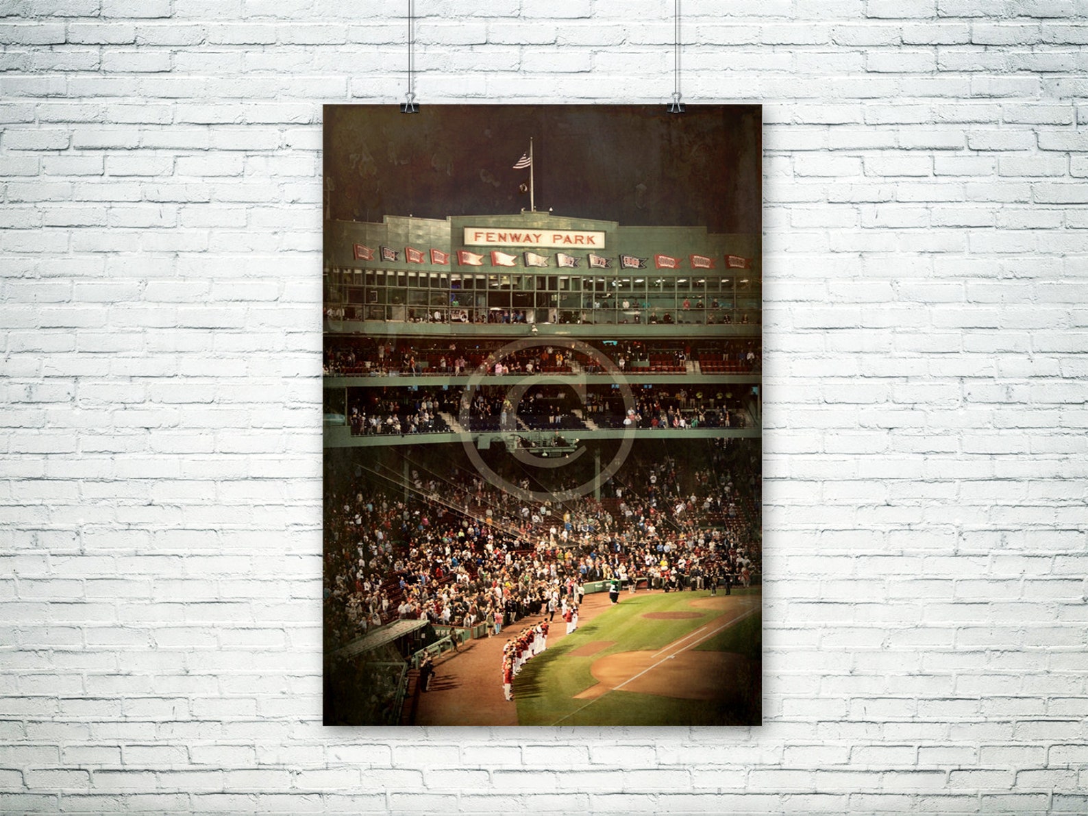 Fenway Park Boston Red Sox Wall Art Vintage Red Sox Sports Etsy