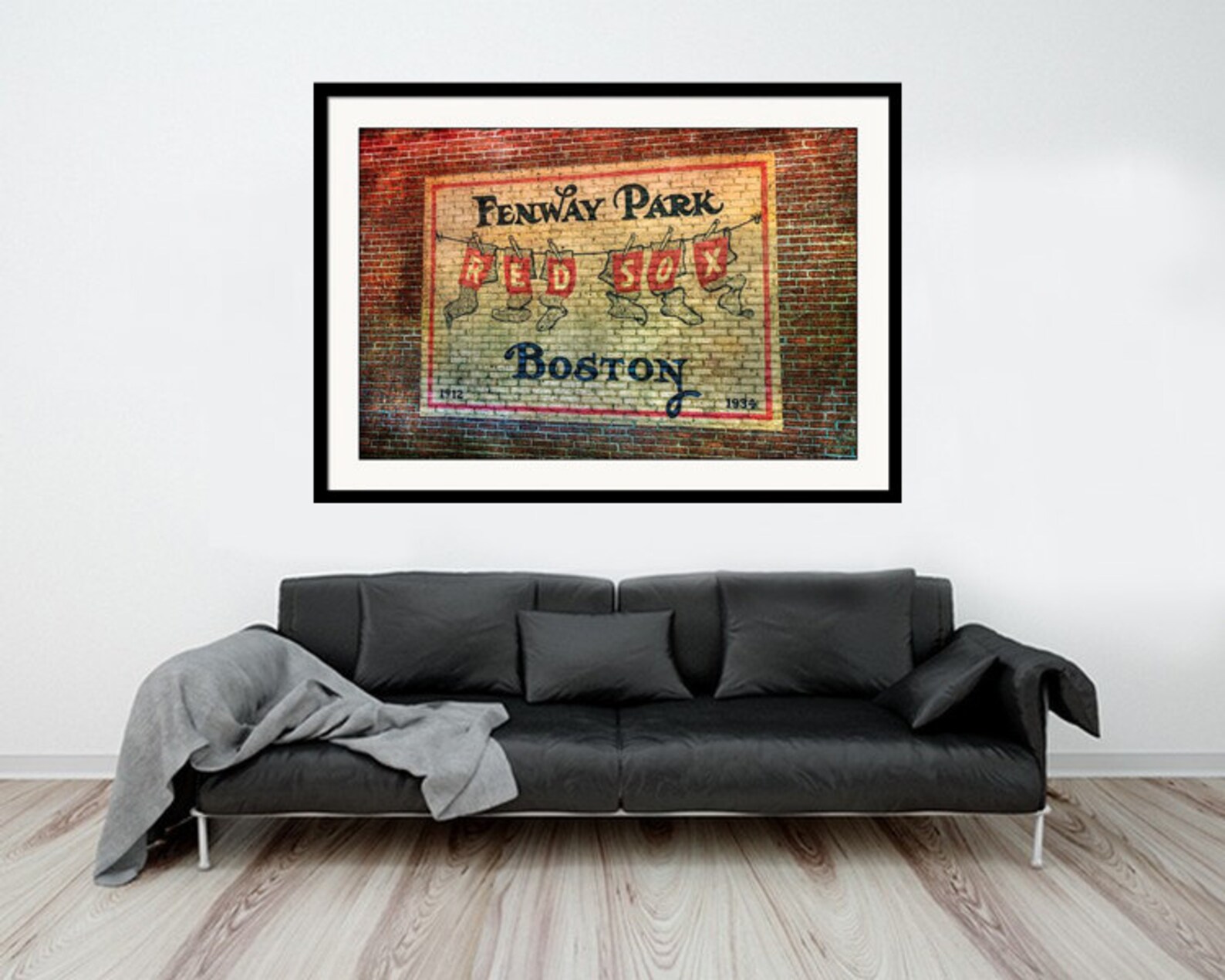 Vintage Red Sox Print Fenway Park Canvas Wall Decor Red Sox Etsy