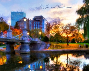 Boston Public Garden - Boston Photography - Cityscape Art - Boston Print - Boston Canvas Art - Boston Ma - Landscape - Boston Wall Art