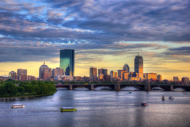Boston Skyline Canvas Print, Charles River, Massachusetts Wall Art image 3