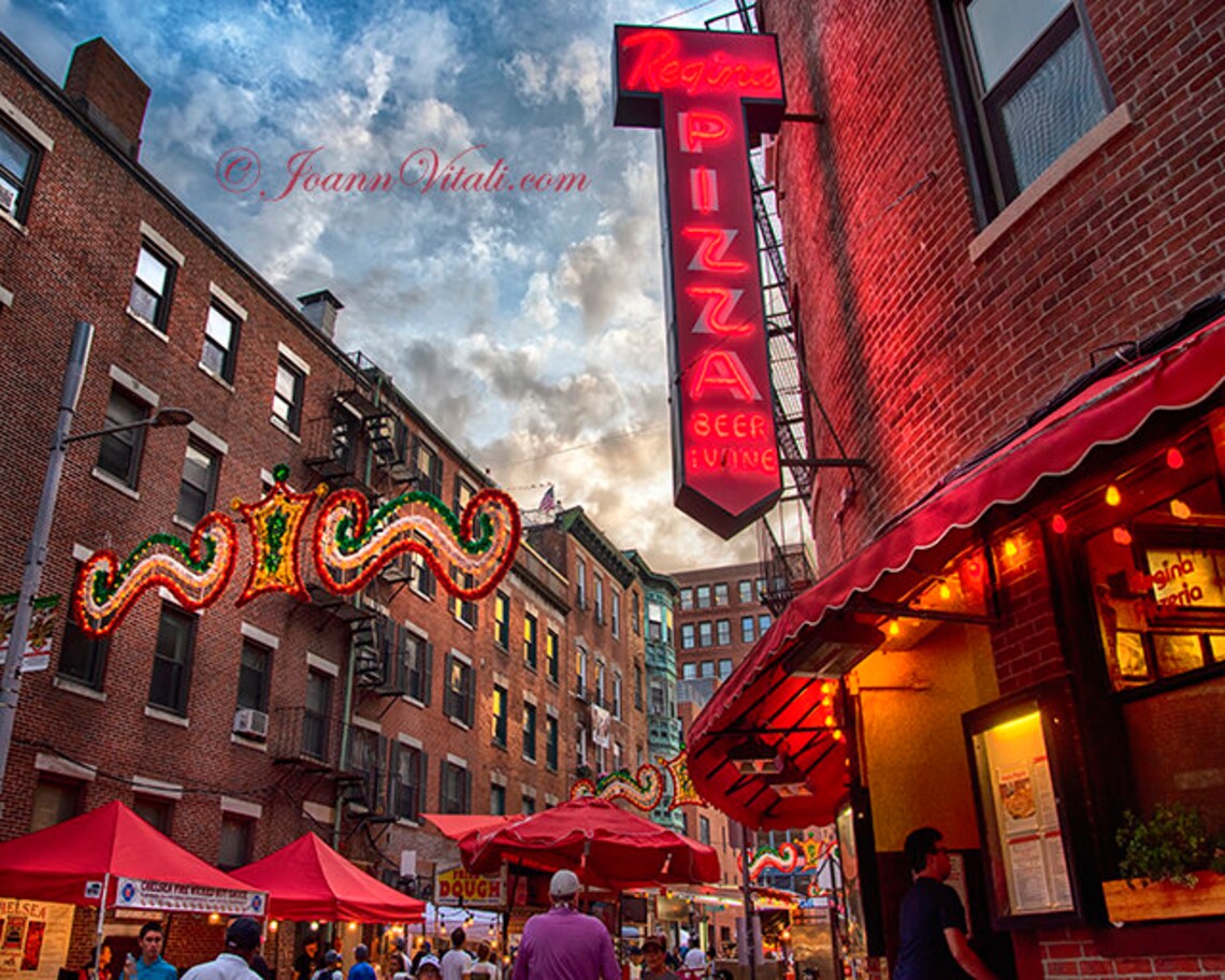 Boston North End Boston Print Boston Regina Pizza Pizza Etsy
