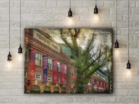 Red Sox Championship Banners Fenway Park Canvas Boston Red Etsy