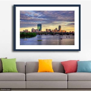 Boston Skyline Canvas Print, Charles River, Massachusetts Wall Art image 2