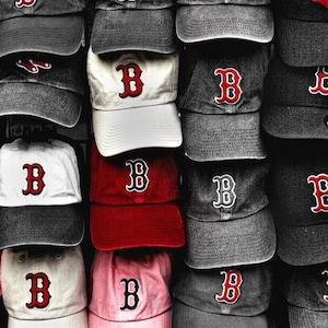 Boston Red Sox Hats Canvas or Print, Boston Sports Decor