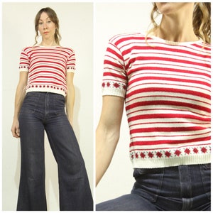 Red and white striped tube top on sale