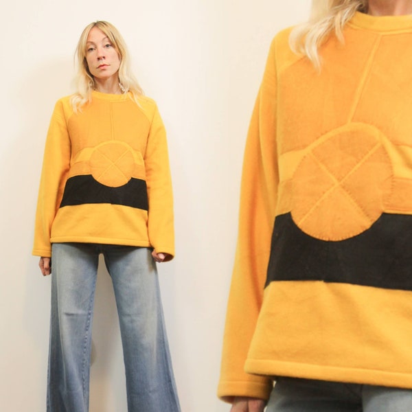 Vintage Yellow Fleece with Sunshine Applique