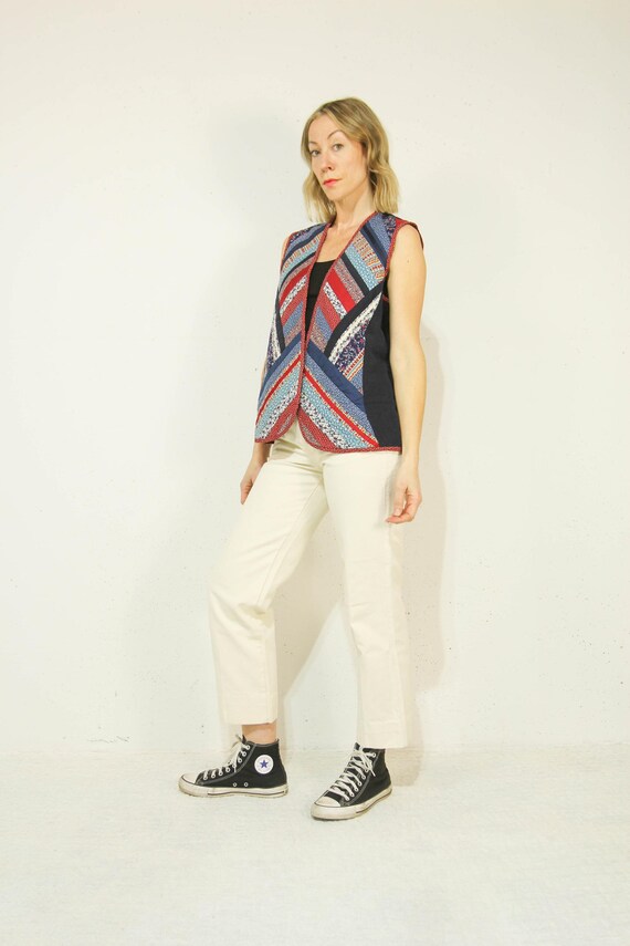 Plus Size 1970s Patchwork Vest - image 4