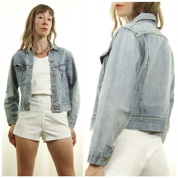 Sm. Vintage LEE 1970s light Blue Denim Jean Jacke… - image 1