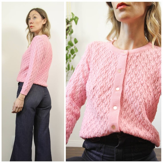 1970s Bubblegum Pink Spring Cardigan 