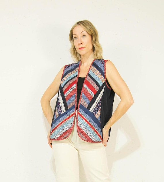Plus Size 1970s Patchwork Vest - image 3
