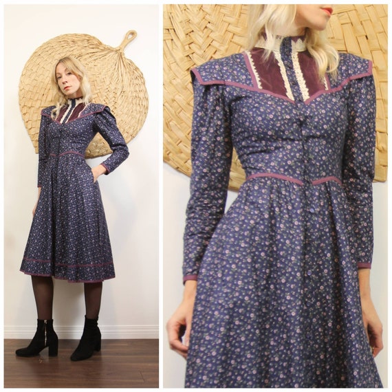 Vintage 1970s Gunne Sax Midi Dress