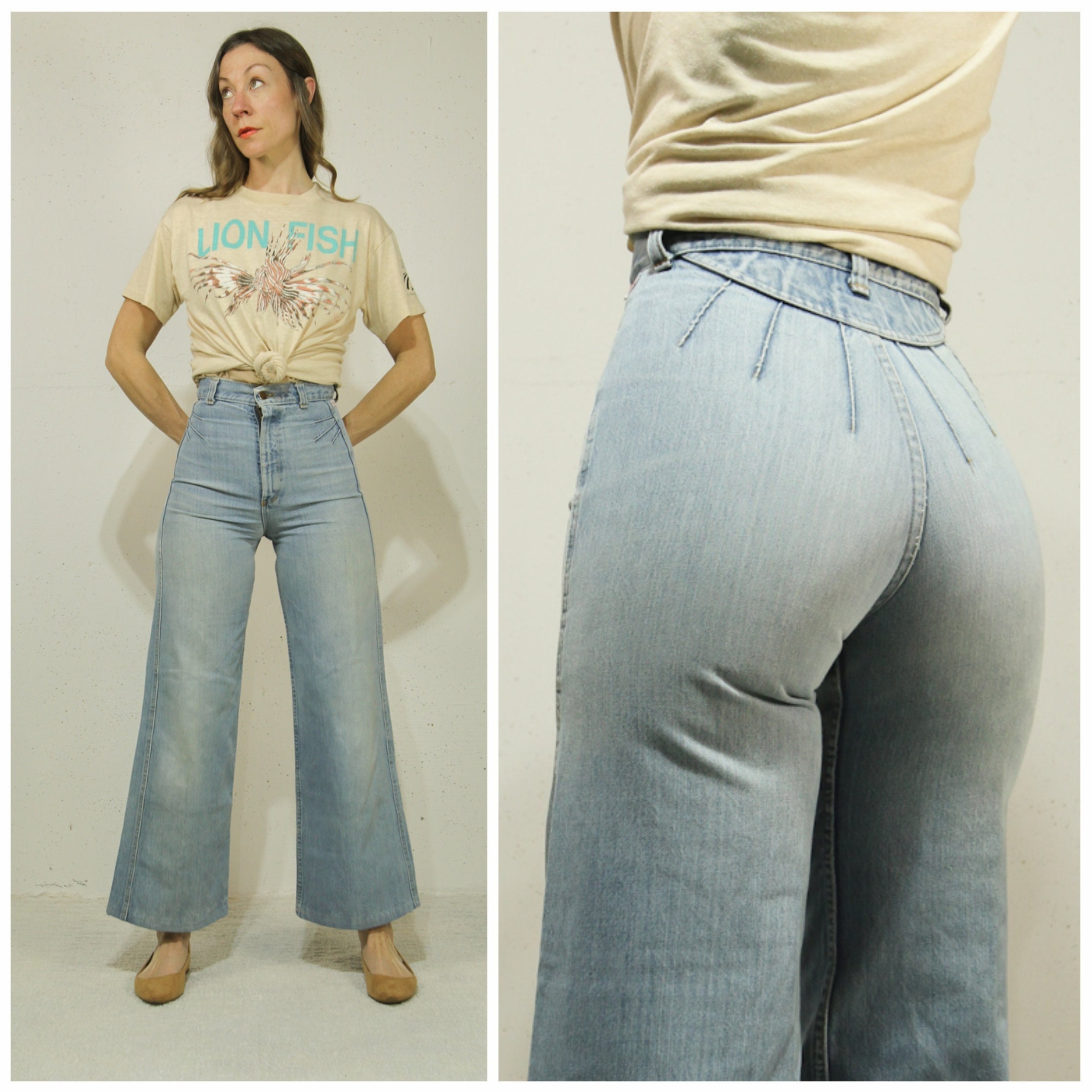 The Beige Town Girl's Denim straight fit Bell Bottom Jeans, solid Bottom,  Trendy Look in Different Shades, Comfortable Women's & Girls' Bell Bottom