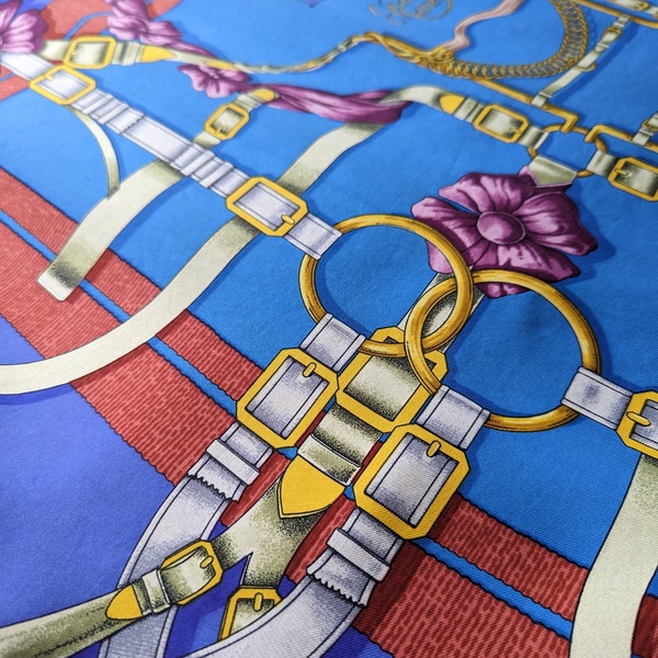 Vintage 1990s Hermes Silk Scarf with Grand Manege Design by Henri D/Origny