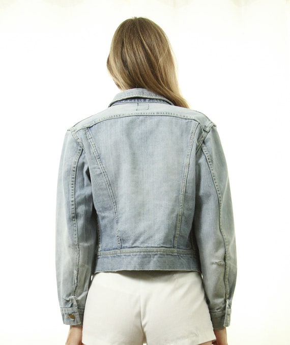 Sm. Vintage LEE 1970s light Blue Denim Jean Jacke… - image 8