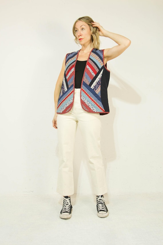 Plus Size 1970s Patchwork Vest - image 5