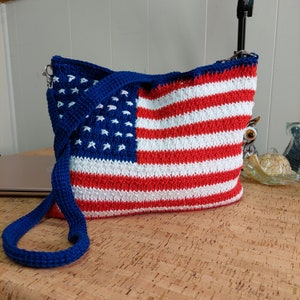 American Flag Bag, Crochet American Flag Bag- PDF Pattern & Video Tutorial