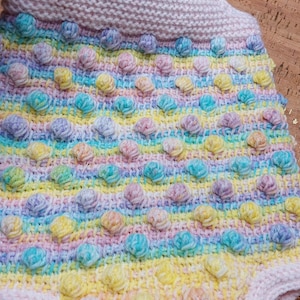 Tunisian Crochet Simple Bobble Romper-PDF Pattern & Video Tutorial