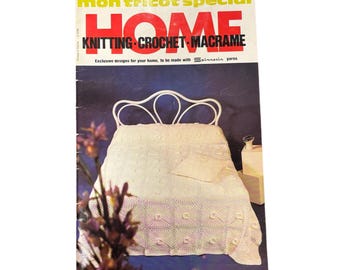 Vintage Knitting, Crochet, Macrame Magazine, Retro Home Designs