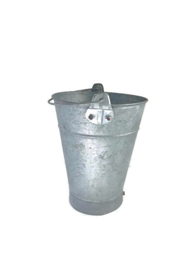 Vintage Tin Bucket / Pail Unique Shape Narrow Bottom Rustic Etsy