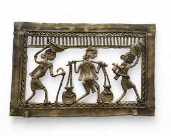 Vintage Indian Brass Wall Hanging | Decorative Brass Art Piece | Unique Home Decor