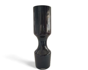 Grand vase en verre brun - Décoration moderne en sablier Mid-Century