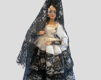 Vintage Carselle Spanish Señorita Doll | Ornate Lace Gown, Collectible