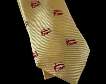 Ben Sherman Vintage Silk Necktie | Double Decker Bus Motif