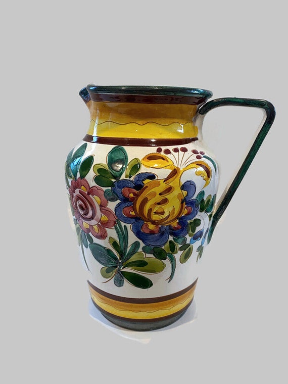 Home & Living Hand Thrown Pottery Pitcher Made in Italy Mid Century ...