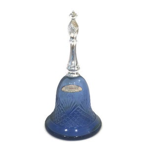Vintage Avon Bell-Shaped Perfume Bottle, Used to Contain "Roses" Fragrance, Blue Glass from 1976