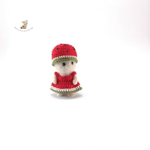Crochet Clothes Watermelon set for Baby size 1.8" Made to Order #5003