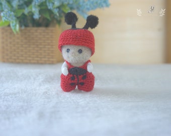 Crochet Clothes Ladybugs outfit for Baby size 1.8" Made to Order #5009