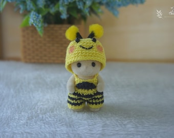 Crochet Clothes Bee outfit for Baby size 1.8" Made to Order #5008