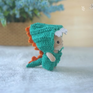 Crochet Clothes Dinosaur outfit for Baby size 1.8" Made to Order #5010