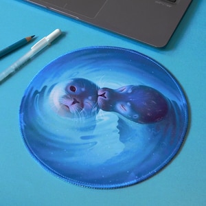 Sous-main rond Seal Illustration | Tapis de souris sur le thème de l'océan