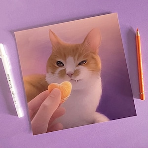 Orange Cat Art Print, Cat Themed Art Print, Funny Cat Illustration, Ginger Cat Art, Wall Art, Home Decor