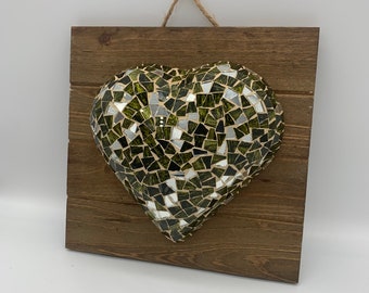 Heart Wall Hanging, Clay Heart, Abstract Landscapes, Unique Wall Art, One of a kind Love gift, Love Symbol, Handmade mosaic art, I Love you.