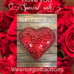 FOR YOU | Artisanal Mosaic Heart | Unique Decor for Home | Long Distance Gift |