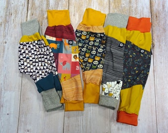 Scalable harem pants 3 months to 3 years colorful patterns