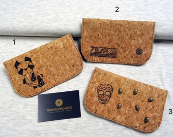 Tobacco pouch in cork made in France with patterns