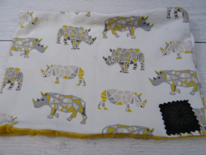 hippopotamus Snood child and soft stretchy baby bear rhinoceros pattern