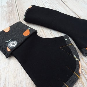 Original adult mittens with vintage flower pattern 3-poires
