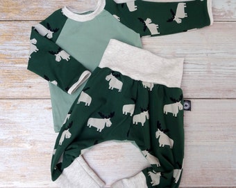 Tenue évolutive bébé motif caribou t-shirt et sarouel