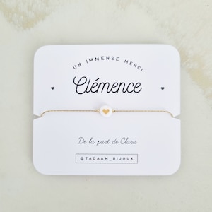 Cadeau Nounou personnalisé | Bracelet personnalisé pour cadeau de fin d’année scolaire | Gold filled 14k. Bijou résistant à l'eau | Tadaam