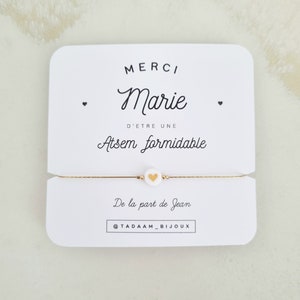 Cadeau pour Atsem / Nounou, bijou personnalisé | Bracelet personnalisé pour cadeau de fin d’année scolaire | Gold filled 14k | Tadaam Bijoux