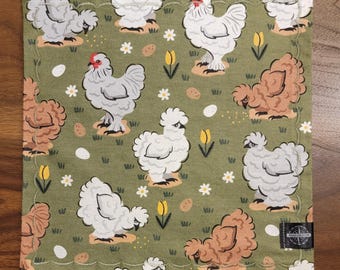 11x11 Flanell Huhn Themen Mikrofaser EDC Hank gesichert