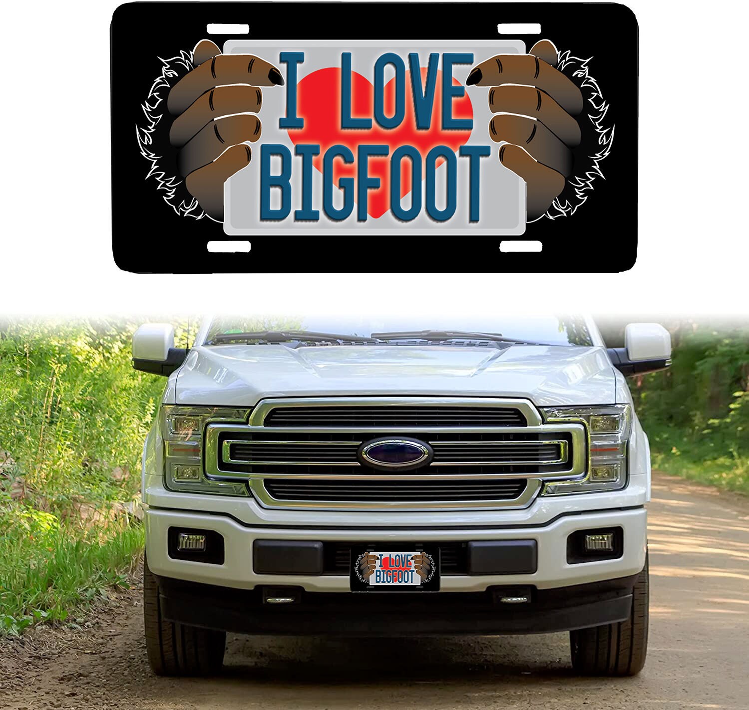 Custom Bigfoot Carrying Pizza License Plate By Fashionfree